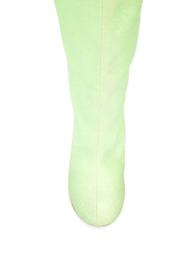 Shop Maison Margiela Metallic Heel Knee-high Boots In Green