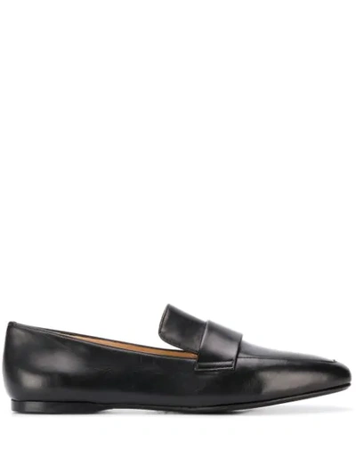 Shop Leqarant Leather Moccasin Loafers In Black