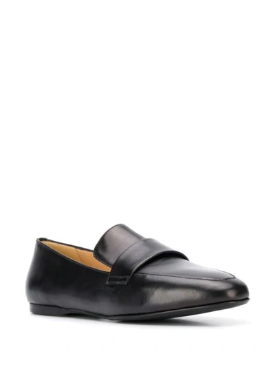 Shop Leqarant Leather Moccasin Loafers In Black