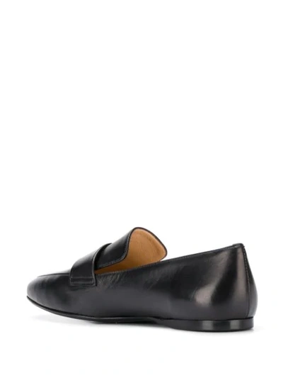 Shop Leqarant Leather Moccasin Loafers In Black