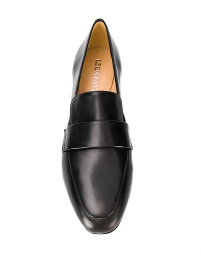 Shop Leqarant Leather Moccasin Loafers In Black