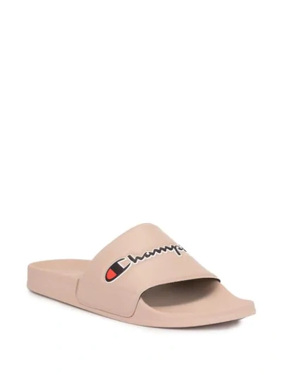 Shop Champion M-evo Script Molded Sliders In Pink