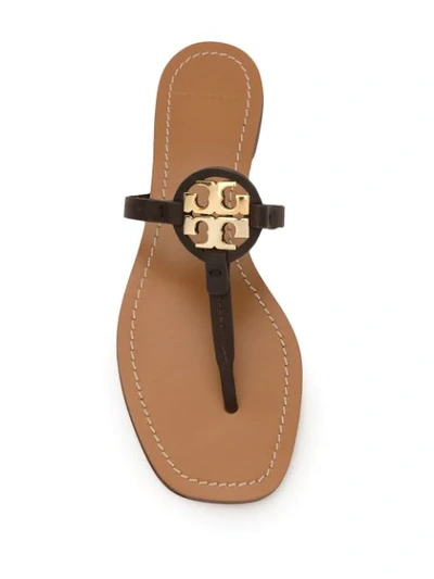 Shop Tory Burch Mini Miller Thong Sandals In Brown