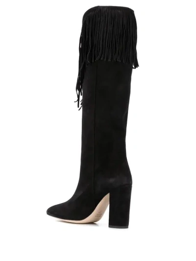 Paris Texas Fringed Boots In Black