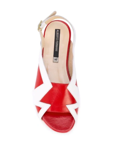 Shop Alberto Fermani Open Toe Slingback Sandals In Red