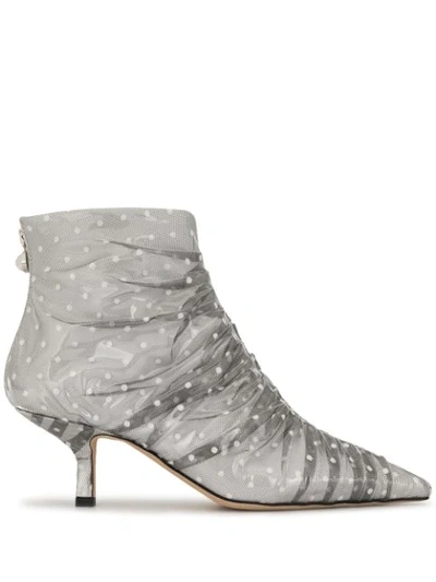 Shop Midnight 00 Polka Dot Ankle Boots In White