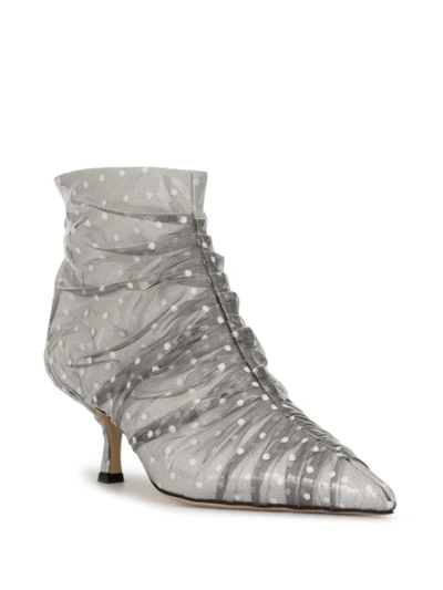 Shop Midnight 00 Polka Dot Ankle Boots In White