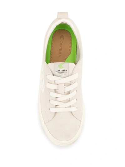 Shop Cariuma Catiba Low Off White Suede Ivory Logo Sneaker In Neutrals