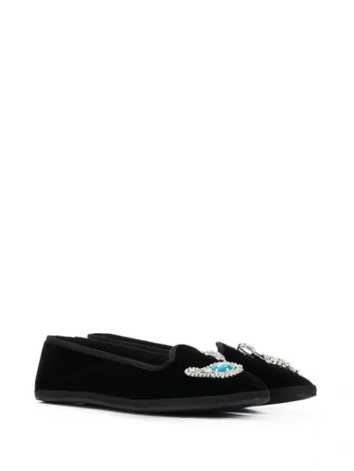 Shop Giannico Venetian Flat Ballerinas In Black