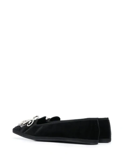 Shop Giannico Venetian Flat Ballerinas In Black