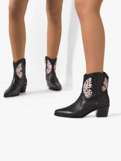 Shop Sophia Webster Shelby 50mm Butterfly Ankle Boots In Black