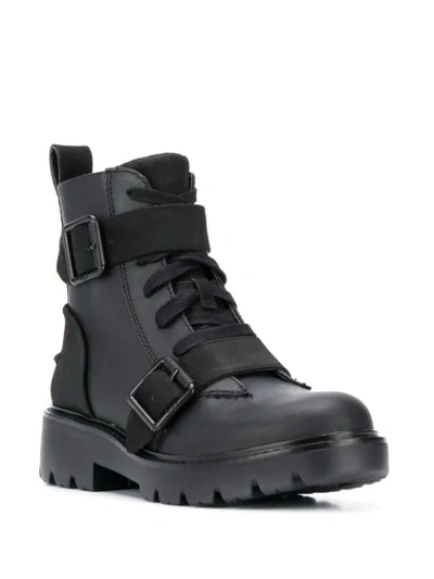 Shop Ugg Boucle-embellished Combat Boots In Black