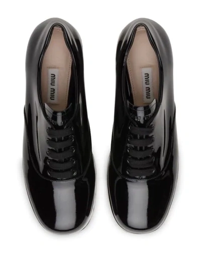 Shop Miu Miu Platform Lace-up Shoes In Black