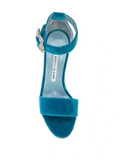 Shop Manolo Blahnik 'sanghal' Sandalen In Blue