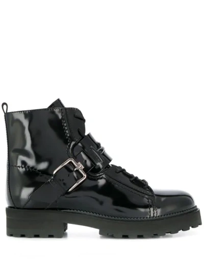 Shop Tod's Leather Ankle Boots In Black
