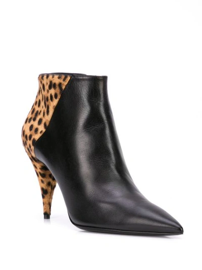 Shop Saint Laurent Kiki 85mm Leopard Print Boots In Black