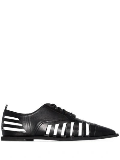 Shop Rosie Assoulin Cutout Lace Up Oxford Shoes In Black