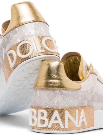 Shop Dolce & Gabbana Portofino Pearl Low-top Sneakers In Hw65c Madreperla