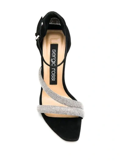 Shop Sergio Rossi Embellished Stiletto Sandals In Black