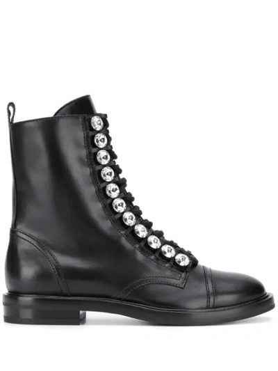 Shop Casadei Ankle Lace-up Boots - Black
