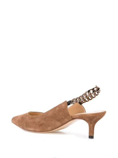 Shop Francesco Russo Chain Slingback Mules In Brown