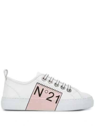 Shop N°21 Logo Print Low Top Sneakers In White