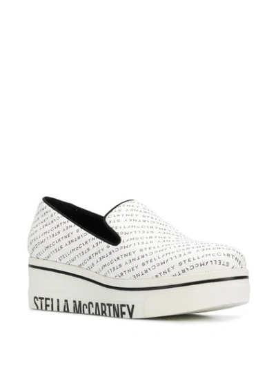 Shop Stella Mccartney Slip-on Logo Platform Sneakers In White