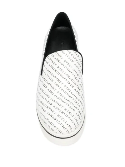 Shop Stella Mccartney Slip-on Logo Platform Sneakers In White