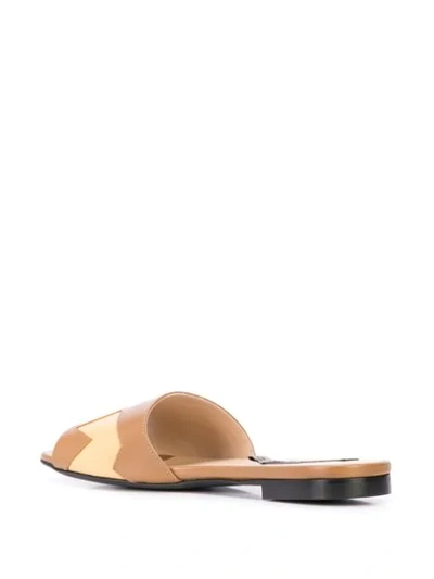 Shop Alberto Fermani Slip-on Low-heel Sandals In Neutrals