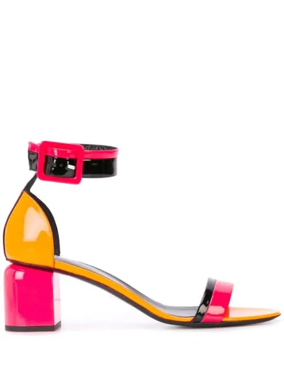 Shop Pierre Hardy Gae Colour Block Sandals In Orange