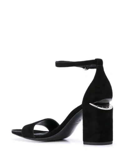 Shop Alexander Wang Abby Suede Sandals In Black