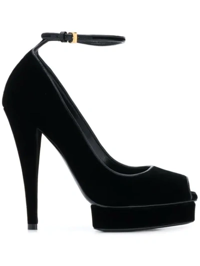 Shop Tom Ford Velvet 125mm Sandals In Black