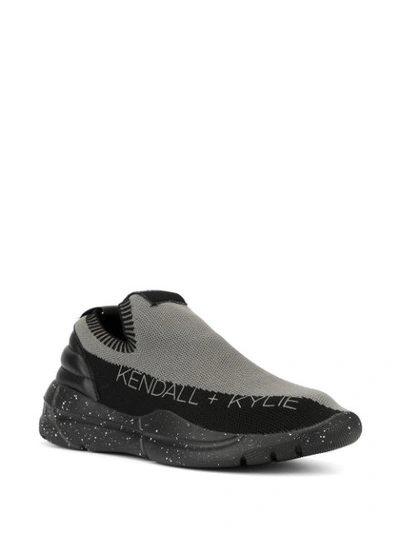 Shop Kendall + Kylie Sock-style Low-top Sneakers In Grey