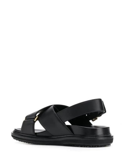 Shop Marni Fussbett Cross-strap Sandals In Black