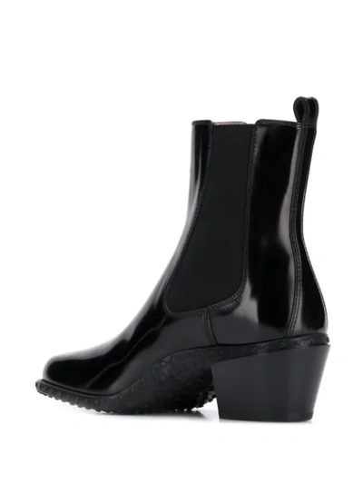 Shop Tod's Gommino Block Heel Boots In Black