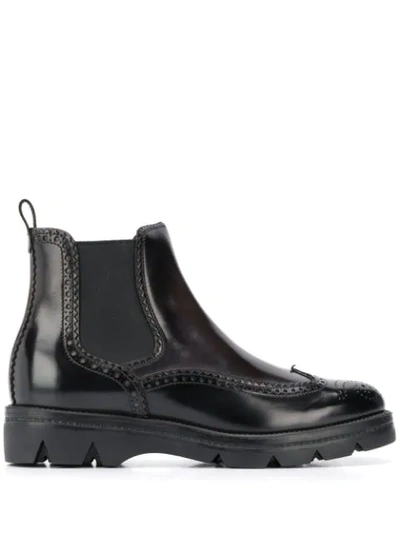 Shop Santoni Embossed Ankle Boots In Black