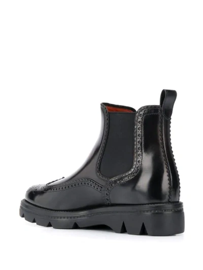 Shop Santoni Embossed Ankle Boots In Black