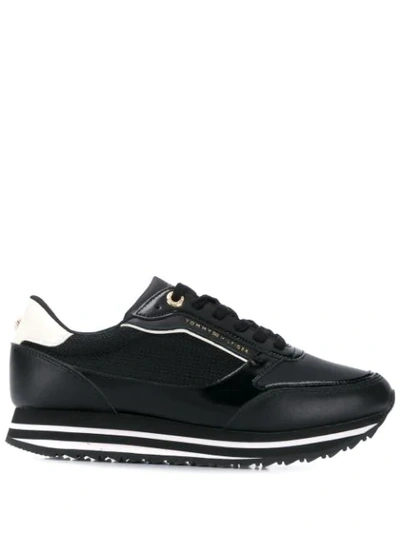 Tommy Hilfiger Retro Branded Trainers In Black | ModeSens