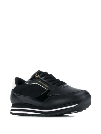 Tommy Hilfiger Retro Branded Sneakers In Black | ModeSens