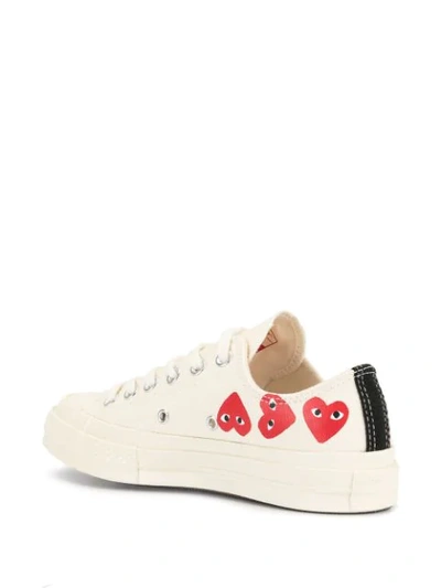 Comme Des Garçons Play Converse Chuck Taylor All Star Multi Heart Low-top Sneakers In White/red/black | ModeSens