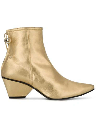 Shop Reike Nen Gold Leather Ankle Boots In Metallic
