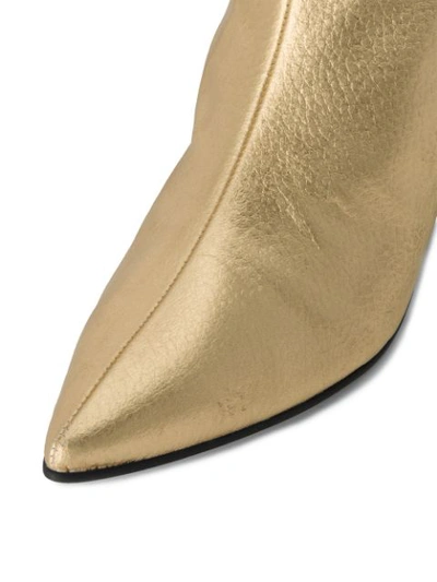 Shop Reike Nen Gold Leather Ankle Boots In Metallic
