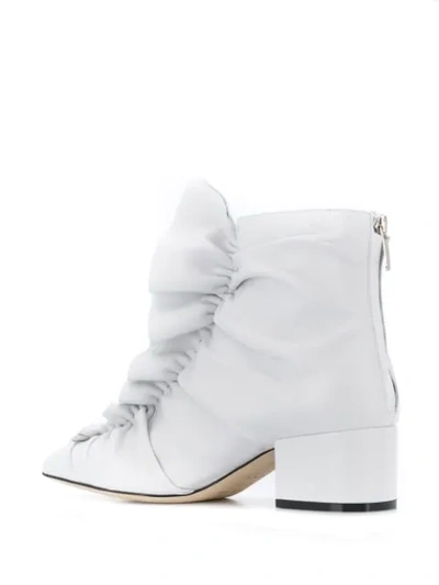 Shop Sergio Rossi Frill-trim Ankle Boots In White