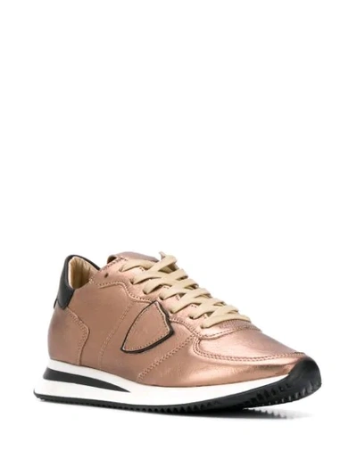 Shop Philippe Model Trpx Leather Sneakers In Brown