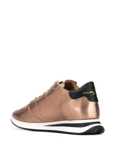 Shop Philippe Model Trpx Leather Sneakers In Brown