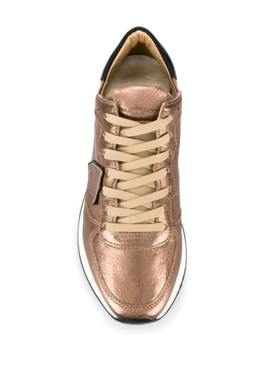 Shop Philippe Model Trpx Leather Sneakers In Brown