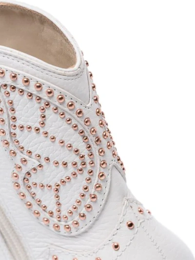 Shop Sophia Webster Shelby 50mm Studded Ankle Boots In White