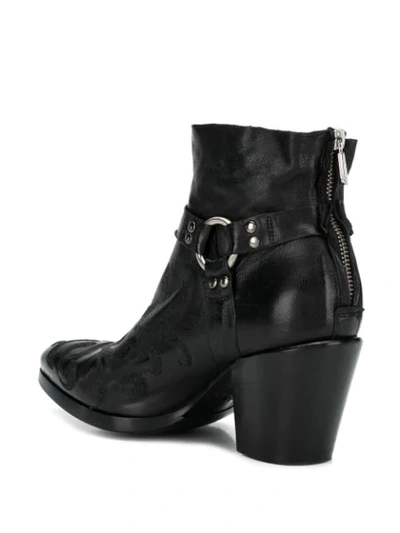 Shop Rocco P Floral-embroidery Ankle Boots In Black