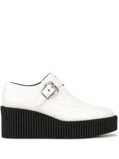 Shop Stella Mccartney Buckled Platform Creepers In White