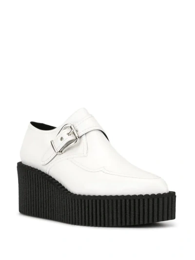 Shop Stella Mccartney Buckled Platform Creepers In White